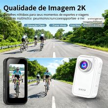 Câmera Esportiva 2K HD, Ângulo Ultra Amplo de 130°, Gravador Portátil com Suporte para Peito, Ideal para Gravação de Vlogs, Ciclismo e Aventuras ao Ar Livre - Visão 6