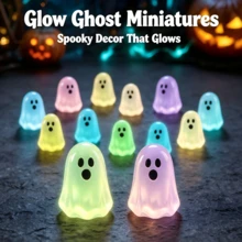 1/50pcs Halloween Ghost Figurines, Glowing Ghost Models, Ghost Decorations, Luminous, Halloween Ghost Decor, Suitable For Fairy Garden, Outdoor Landscape, Halloween Party Decoration - Multicolor - View 10