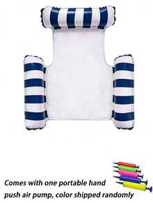 chongqishuishangfuchuang 1pc Inflatable Floating Bed, Minimalist 3-Tube Design, Striped Pattern, PVC Material, Suitable For Water, Pool, Beach, Theme Party, Inflatable Water Float, Floating Resting Seat, Requires Separate Air Pump Purchase - Three-tube Mesh Floating Bed - View 21