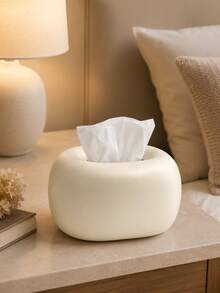 1pc Modern Minimalist Tissue Box Cover, Rounded Square Tissue Holder, Decorative Tissue Box, Suitable For Bathroom Vanities, Living Rooms, Bedrooms, Desks, Coffee Tables, And Bedside Tables, Available In Black Or Beige. - Multicolor - View 11