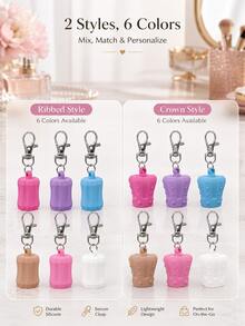 Portable Tube Cap Keychain Holder, Silicone Tube Cover With Metal Clip, Travel Lip Balm Holder Keychain, Reusable Cosmetic Tube Cap Protector, Mini Pocket Carry Holder For Bags, Keys, Travel Accessories, Cute Organizer Gift - Multicolor - View 11