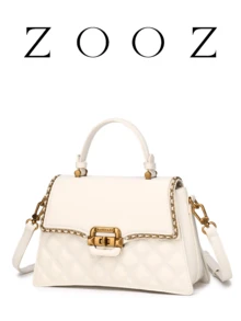 POHO ZOOZ Brand Luxury Women's Handbag Co-Branded Customized Medium Square Tote Bag Fashionable Matching Exquisite Evening Dress As Gift For Female Friends Classmates Family - White - View 2