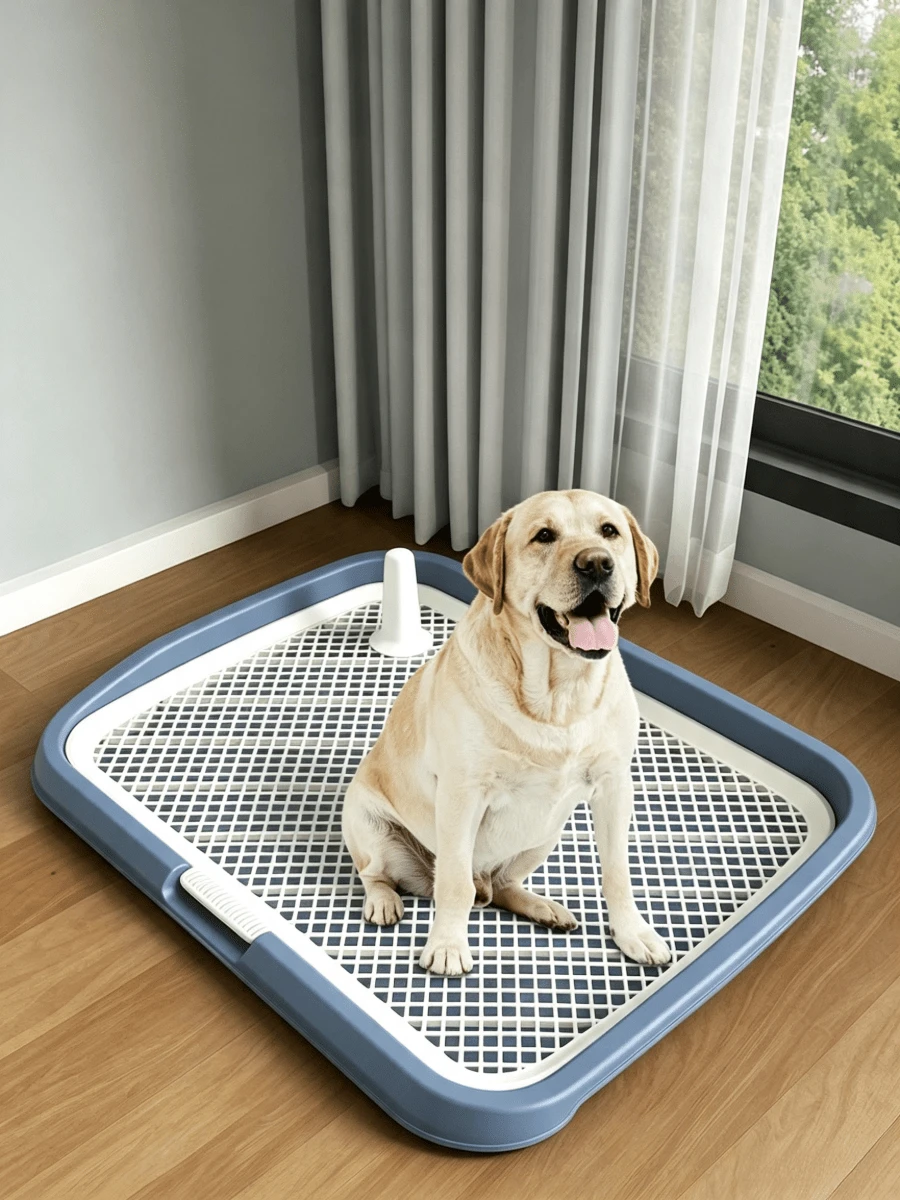Oversized Splash-Proof Dog Toilet With Column, Flushing Function, Flat Design, Specially Designed For Dogs, Available In Four Colors - Blue - View 1