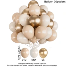 Neutral Boho Party Decorations, Gold White Beige Wedding Decor, Baby Shower, Bridal Shower, Birthday, Engagement, Bachelorette, Anniversary, Graduation, Christmas, Thanksgiving, New Year, Holiday Party Supplies Home Party Supplies - Khaki Happy Birthday Set - View 4
