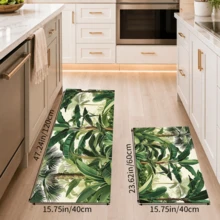 1pc Banana Leaf Pattern Printed Diatomaceous Earth Kitchen Mat, Absorbent Kitchen Floor Mat, Kitchen Rug, Long Runner Mat, Sink Front Mat, Suitable For Kitchen, Bathroom, Entryway, Hallway, Laundry Room And Home Decor - Multicolor - View 18