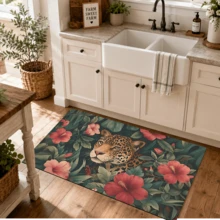 1pc Tiger Pattern Diatomaceous Earth Kitchen Mat, Absorbent Kitchen Floor Mat, Kitchen Rug, Long Strip Foot Mat, Sink Front Mat, Suitable For Kitchen, Bathroom, Entryway, Hallway, Laundry Room And Home Decor - Multicolor - View 4