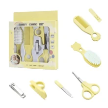 Set Perawatan Bayi 6 Buah, Gagang Kartun, Gunting Kuku, Sisir dan Sikat, Biru/Merah Muda/Kuning, Alat Perawatan Kebersihan Lembut untuk Bayi Baru Lahir - MultiWarna - View 16
