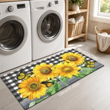 1pc Sunflower Pattern Printed Diatom Mud Kitchen Mat, Absorbent Kitchen Floor Mat, Kitchen Rug, Long Runner Mat, Sink Front Mat, Suitable For Kitchen, Bathroom, Entryway, Hallway, Laundry Room And Home Decor - Multicolor - View 14