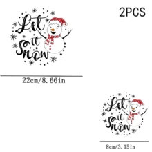 1/2/3pcs Minimalist Hand-Drawn Christmas Snowman Let It Snow Snowflake Art Letter Heat Transfer Iron-On Sticker Red & White Winter Holiday Style DIY T-Shirt Sweatshirt Canvas Bag Pillow Print - Multicolor - View 5
