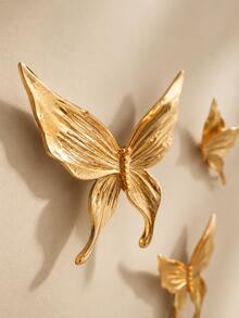 5pcs Gold Butterfly Wall Decor Set, 3D Butterfly Wall Hanging Ornaments, Elegant Modern Wall Art For Living Room, Bedroom, Entryway, Hallway, Office, Boutique, DIY Home Decoration, Housewarming Birthday Gift - Multicolor - View 7