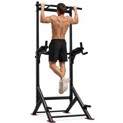 BCAN FED Fitness Sportsroyals Series PT2 Power Tower Power Tower Kraftstation, 204 kg Belastbarkeit, Klimmzugstation & Dip Station für Home Gym, Höhenverstellbares Ganzkörper Trainingsgerät für Klimmzüge, Dips, Liegestütze und Bauchtraining
