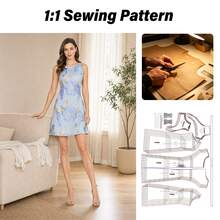 Multi-Size Dresses S-5XL Sewing Patterns, 1:1 Scale Basic Women's Clothing Sewing Patterns, Beginner Sewing Patterns, Clothing Making Templates, Handmade Clothing Sewing Patterns - Y1007 - View 7