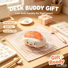 1 pieza Juguete antiestrés de silicona con rebote lento en forma de gato sushi - Juguete sushi de salmón, juguete antiestrés con forma de comida, juguete de silicona, juguete antiestrés, decoración de llavero, regalo lindo para niñas - Multicolor - Ver 7
