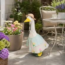 Frühlings-Blumen-Veranda-Gänse-Outfit-Set, geeignet für 23 Zoll Outdoor-Beton-Gänse-Dekoration, geeignet für Veranda, Rasengans, Garten-Gans Frühlingslandschaft, Feiertags-Outdoor-Dekoration Gänse-Outfit (Gänse-Skulptur nicht enthalten) - Gans-Outfit - Übersicht 8