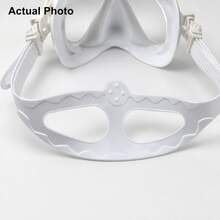 1pc Wide View Snorkel Mask For Teens And Adults, Unisex, Dual Lens Liquid Silicone Soft Fit Skirt, Adjustable Strap Comfortable Diving Mask, Suitable For Beach Snorkeling, Pool Swimming, Freediving And Underwater Exploration - White - View 6