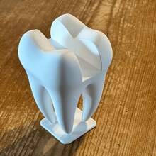 1pc White Tooth-Shaped Desktop Card Holder, Creative Resin Material, Cute Tooth Business Card Holder, Suitable For Office Desk And Office Decoration. Ideal Choice For Home Decor. - Multicolor - View 2