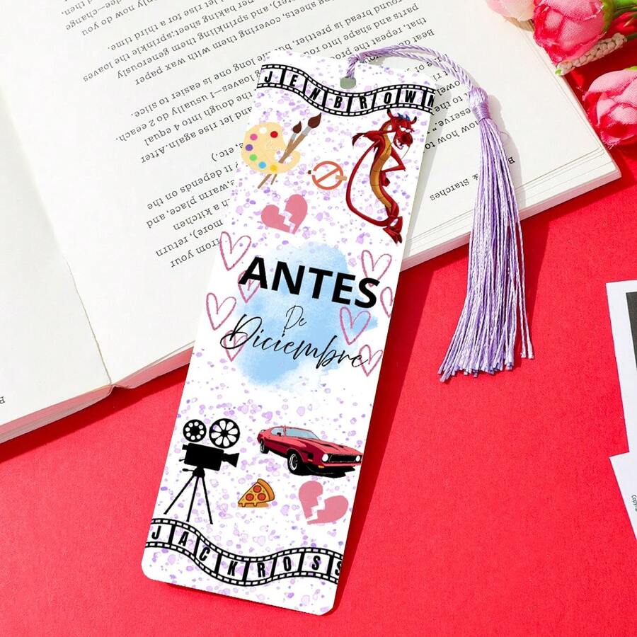 1pc PET Printed Bookmark, Exquisite And Beautiful Pattern, Durable And Elegant, Unique Design Suitable For Daily Use Or Collection. The Best Gift For Back To School Season, Whether For Personal Use Or As A Gift For Family And Friends, It's A Unique And Practical Gift Choice, Adding Atmosphere And Joy To Reading Time (Random Color Tassel) - 1 Piece - View 1