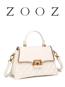 POHO ZOOZ Brand Luxury Women's Handbag Co-Branded Customized Medium Square Tote Bag Fashionable Matching Exquisite Evening Dress As Gift For Female Friends Classmates Family - White - View 3