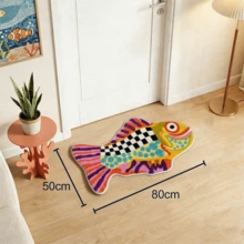 Cute Goldfish Pattern Decorative Rug, Soft Non-Slip Plush Thick Short Pile, Machine Washable, With Non-Slip Backing, Fun Home Decor, Suitable For Bedroom Living Room Entryway Bathroom Toilet, Warm Housewarming Gift - A - View 12