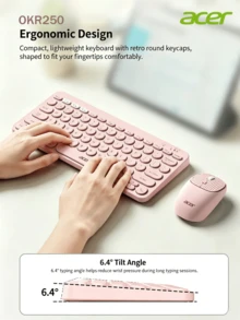 Acer Wireless Bluetooth Keyboard And Mouse Set For Tablets: Quiet Operation, Rechargeable, Slim And Portable, Suitable For Desktop Computers, Laptops, Mobile Phones, Mac Tablets, IPads. [Compatible With Computers/Tablets/Mobile Phones] - View 1