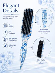 1pc Smooth Back Comb Set, Suitable For Creating Smooth Ponytail Bun, Smoothing Frizz, Controlling Hairline, Backcombing And Volumizing Styling. Wide-Tooth Comb Head Convenient For Sectioning And Parting. Suitable For Hair Salons, Beauty Parlors, Travel And Beauty Care - Multicolored. - View 6