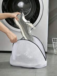 1 360° Shoe Washing Bag, Nylon Material, Suitable For All Shoe Types - Anti-Deformation, Reusable, With Zipper, 360° Deep Cleaning, Machine Washable, Air Dry, Soft Fleece Lining, Ideal For Sneakers And Casual Shoes. - Multicolor - View 1