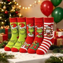 The Grinch 1 Pasang Kaos Kaki Natal; Perlengkapan Kostum Kreatif Kartun, Perlengkapan Foto, Hadiah Natal; Hadiah Pesta - MultiWarna - View 5
