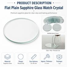10pcs Flat Sapphire Glass Watch Crystal 35/36/37/38/39/40mm Scratch Resistant Watch Face Replacement Parts For Watchmaker DIY Watch Repair - A - View 3
