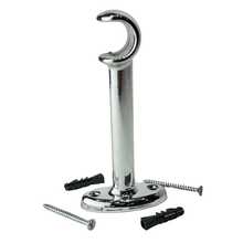 Suporte Médio Alongado Cromado Para Varão De Cortina 19mm Alumínio Bella Arte Unidade Acompanha Buchas E Parafusos Fácil Instalação Alta Resistência Ideal Para Sala Quarto Cozinha Escritório Acabamento Moderno - 1PC - Visão 5