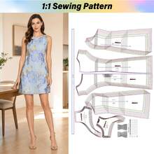 Multi-Size Dresses S-5XL Sewing Patterns, 1:1 Scale Basic Women's Clothing Sewing Patterns, Beginner Sewing Patterns, Clothing Making Templates, Handmade Clothing Sewing Patterns - Y1007 - View 6