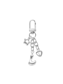 泡泡可愛包包吊飾鑰匙圈 Key Ring 背包掛飾，附鏤空星星與愛心配件、亮面 A-Z 字母、閃亮合金包包與背包吊飾，生日與特殊場合完美禮物，耳機吊飾、鑰匙圈環包包與背包吊飾，女性與女孩禮物、汽車吊飾、錢包與手提包配件，適合妻子、伴侶、學生、姊妹、好友，情人節、教師節、開學、畢業禮物 - 彩色 - 查看 21