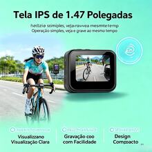 Câmera Esportiva 2K HD, Ângulo Ultra Amplo de 130°, Gravador Portátil com Suporte para Peito, Ideal para Gravação de Vlogs, Ciclismo e Aventuras ao Ar Livre - Visão 4