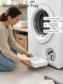 Washing Machine Drain Filter Tray Set, Washing Machine Drainage Pan, Prevent Water Spill During Laundry Maintenance. Home Laundry Room, Household Front Load Washer Maintenance - Multicolor - View 4