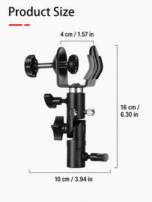 1 buah Penjepit Reflektor Fotografi, Braket Dudukan Lampu Berbentuk U dengan Lubang Payung, Mendukung Ayunan Kiri-Kanan 180° dan Rotasi 360°, Termasuk Sekrup Adaptor 1/4" ke 3/8", Cocok untuk Softbox, Lampu Pengisi, Pencahayaan Softbox, Dudukan, Fotografi Produk, Live Streaming, Perekaman Video, dan Pengaturan Pencahayaan Studio - View 4
