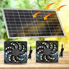Solar Powered Outdoor Fan System, Includes Solar Panel Unit And Exhaust Fan, Suitable For Greenhouse, Shed Ventilation, Window, Yard, Pet Portable Cooling System, Small Space Air Circulation - Black - View 4