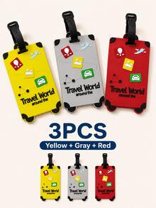 3D Silicone Luggage Tag Card, Waterproof Travel Identification Bag Tag For Backpackers, Suitable For Airport Checked Luggage, Boarding, Vacation, Cruise, Identity Information Card, Can Hold Address Information Slip, Airplane Travel Accessory - Multicolor - View 34