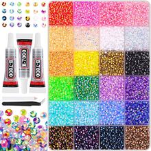 40/28/24/15 Colors/3mm Flat Back Rhinestone Set, Multi-Color Handmade Gemstone Set With Picker Pen And Tweezers. Suitable For DIY, Clothing, Shoes And Sparkling Jewelry - Vibrant Mixed Color Palette. - Sets - View 11