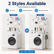 Toilet Bathroom Stainless Steel Toilet Storage Rack Bathroom Washing Machine Rack Storage Storage Rack - White - View 3