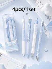 1/4pcs Angel Retractable Neutral Gel Pens, 0.5mm Low Center Of Gravity Smooth Writing Pens, Suitable For Students, Teachers, Office Staff And Business Use, Random Color, Back To School - Multiple Styles - View 16