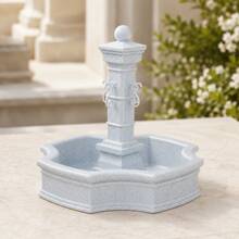 3D Printed Dollhouse Fountain Water Feature 1:12 Scale Miniature Garden Decoration Pool Landscape Ornament Miniature Furniture Outdoor Scene Accessory Home Decor Display Collectible Ornament Model Simple Assembly Required - Light Grey - View 9