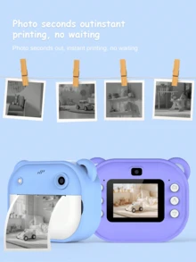 Reletech Instant Mini Printing Camera, Inkless Camera, Comes With Printing Paper, 1080P Selfie Video Digital Camera, With 2.4" IPS Screen, Birthday And Christmas Learning Camera - Blue - View 7