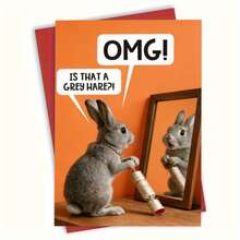 1 tấm thiệp chúc mừng hình thỏ hài hước, phù hợp cho sinh nhật và ngày lễ - Ôi trời, đó có phải là một chú thỏ xám không? Thiệp thỏ xám với thông điệp tiếng Anh, quà tặng kỷ niệm bằng giấy, lời chúc sinh nhật cho bạn bè. - Bộ - Xem 8