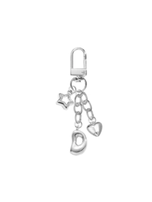 泡泡可愛包包吊飾鑰匙圈 Key Ring 背包掛飾，附鏤空星星與愛心配件、亮面 A-Z 字母、閃亮合金包包與背包吊飾，生日與特殊場合完美禮物，耳機吊飾、鑰匙圈環包包與背包吊飾，女性與女孩禮物、汽車吊飾、錢包與手提包配件，適合妻子、伴侶、學生、姊妹、好友，情人節、教師節、開學、畢業禮物 - 彩色 - 查看 19