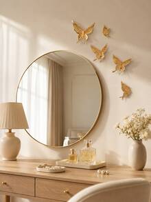 5pcs Gold Butterfly Wall Decor Set, 3D Butterfly Wall Hanging Ornaments, Elegant Modern Wall Art For Living Room, Bedroom, Entryway, Hallway, Office, Boutique, DIY Home Decoration, Housewarming Birthday Gift - Multicolor - View 5