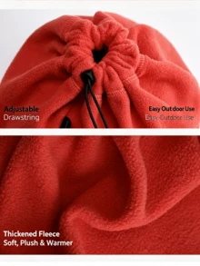 CAMEL CROWN Fleece Hat Windproof Warm Neck Gaiter, Fashion Versatile Hat For Cycling Autumn Winter - Sunrise Red - View 3