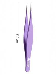 Byimy Brand Ultra-Sharp Cell Tweezers, Acne Extractor, Pimple Needle, Makeup Eyebrow Grooming Beauty Tool, Eyelash Extension Tweezers, Blackhead Remover Tweezers - Purple - View 5