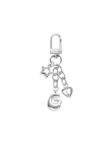 泡泡可愛包包吊飾鑰匙圈 Key Ring 背包掛飾，附鏤空星星與愛心配件、亮面 A-Z 字母、閃亮合金包包與背包吊飾，生日與特殊場合完美禮物，耳機吊飾、鑰匙圈環包包與背包吊飾，女性與女孩禮物、汽車吊飾、錢包與手提包配件，適合妻子、伴侶、學生、姊妹、好友，情人節、教師節、開學、畢業禮物 - 彩色 - 查看 20