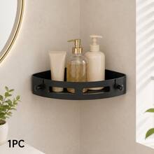 4/3/2/1pc ABS Triangular Corner Shower Caddy, No-Drill Strong Adhesive Wall-Mounted Bathroom Storage Rack With Hooks, Waterproof Shampoo Soap Liquid Toothbrush Holder, Space-Saving Bathroom Accessories, Bathroom Decor, Bathroom And Kitchen Storage Rack - Multicolor - View 6
