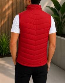 HPC POLO Men's Casual Vest, Lightweight, Comfortable - 紅色 - 查看 1