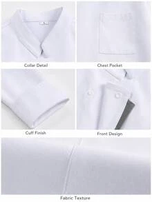1pc Men's Solid Color Stand Collar Mid-Sleeve Chef Shirt, White Chef Jacket, Men's/Women's Chef Uniform, Casual And Minimalist Style, Suitable For Spring/Summer And All Seasons, Chef Uniform, Minimalist, Comfortable, Stain-Resistant, Oil-Resistant, Easy To Wash, Breathable, Durable, Non-Shrink, Easy Care, Professional Catering Apparel (White) - White - View 10